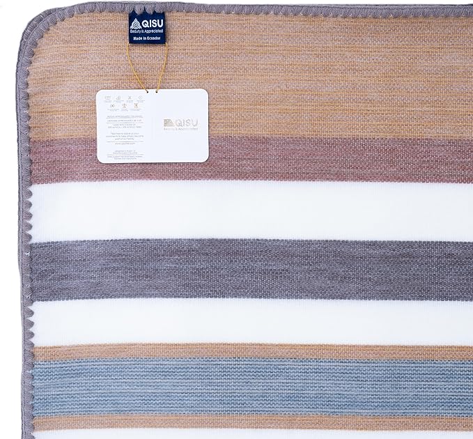 QISU Alpaca Wool Blanket Throw | Large, Variegated | 85 x 65 inches | Ultra-Soft - Image 5
