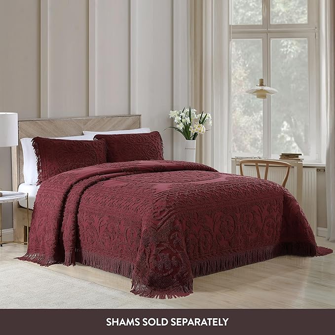 Beatrice Home Fashions Medallion Chenille Bedspread - Image 3
