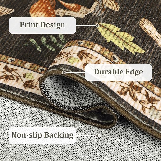 Mushroom Insect Washable Rug 2x6 Runners - Image 5