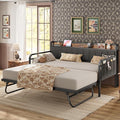 LIKIMIO Daybed with Trundle Bed, Twin XL Bed Frame with Storage Headboard and by LIKIMIO