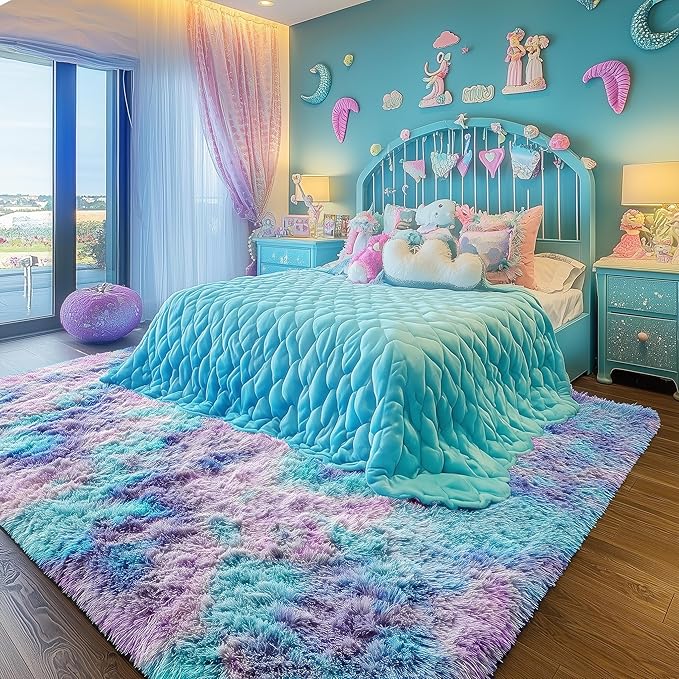 PAGISOFE Cute Kawaii Purple Rainbow Rug - Image 5