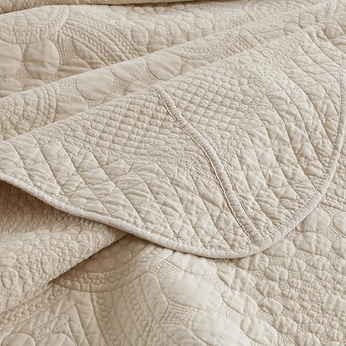 MarCielo 3-Piece 100% Cotton Oversized Bedspread Lightweight Quilt Coverlet - Image 10