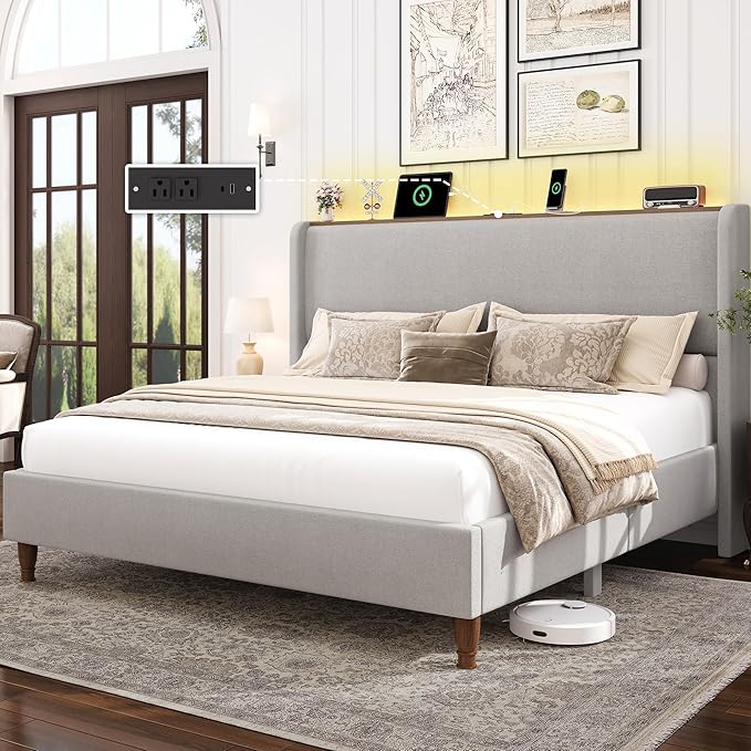 LARMACE Queen Size Bed Frame by LARMACE