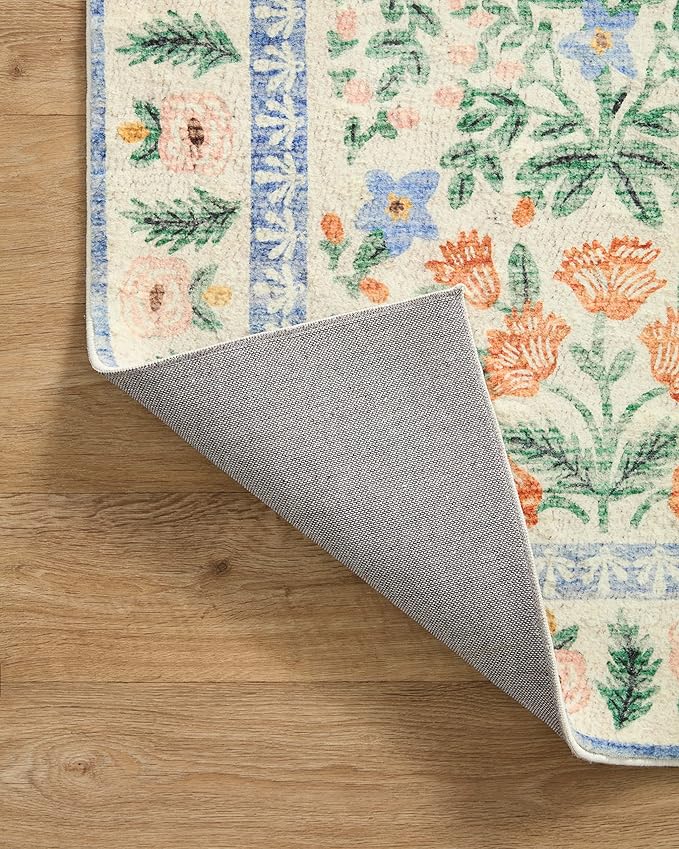 Loloi Rifle Paper Co. Eden Collection EDE-02 Mughal Garden Cream 2'-6" x 9'-6" - Image 6