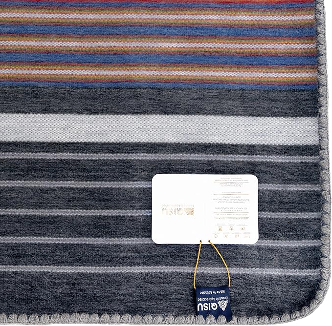 QISU Alpaca Wool Blanket Throw | Large, Variegated | 85 x 65 inches | Ultra-Soft - Image 6