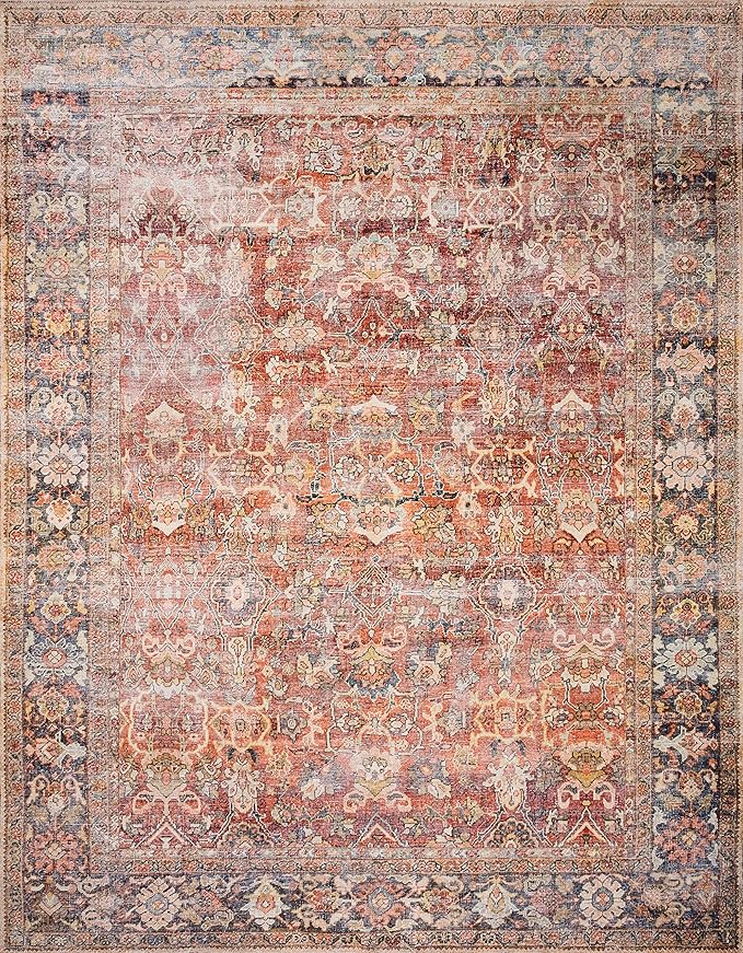 Loloi Layla Collection LAY-02 Spice/Marine 7'-6" x 9'-6" .13" Thick Area Rug - Image 6