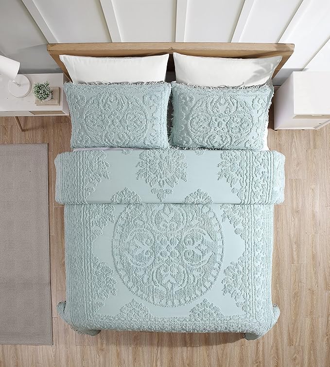 Beatrice Home Fashions Medallion Chenille Bedspread, Standard Sham - Image 3
