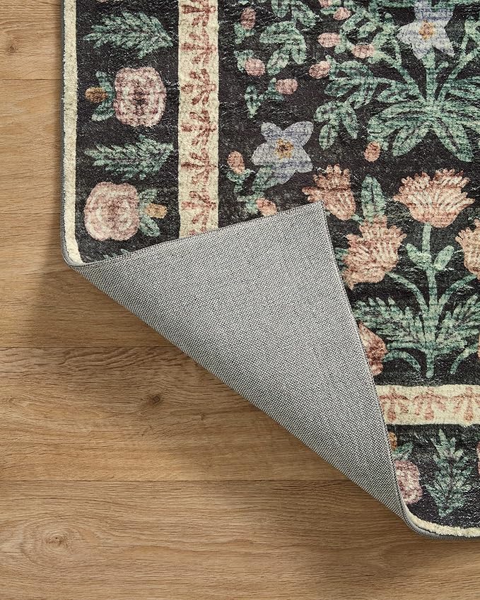 Loloi Rifle Paper Co. Eden Collection EDE-02 Mughal Garden Black 3'-6" x 5'-6" - Image 7