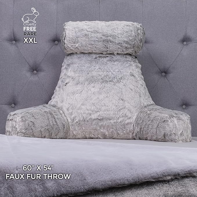 Husband Pillow XXL Rare Baby Arctic Grey Wolf Backrest, Two-Tone Reversible - Image 7
