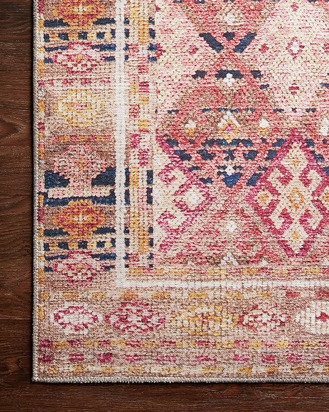 Loloi Layla Collection LAY-15 Magenta/Multi 2'-6" x 9'-6" .13" Thick Runner Rug - Image 7