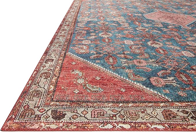 Loloi Layla Collection LAY-10 Marine/Clay 2'-6" x 7'-6" .13" Thick Runner Rug - Image 3