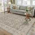Brown 5x7 Area Rug Vintage Washable Living Room Carpet Non Slip Bedroom Indoor by PureCozy