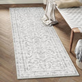 Grey 2x6 Runner Rug Vintage Area Carpet Hallway Indoor Kitchen Washable Low by PureCozy