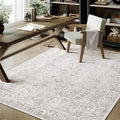 Gray Area Rug 3x5 Office Entryway Rug Machine Washable Kitchen Vintage by PureCozy