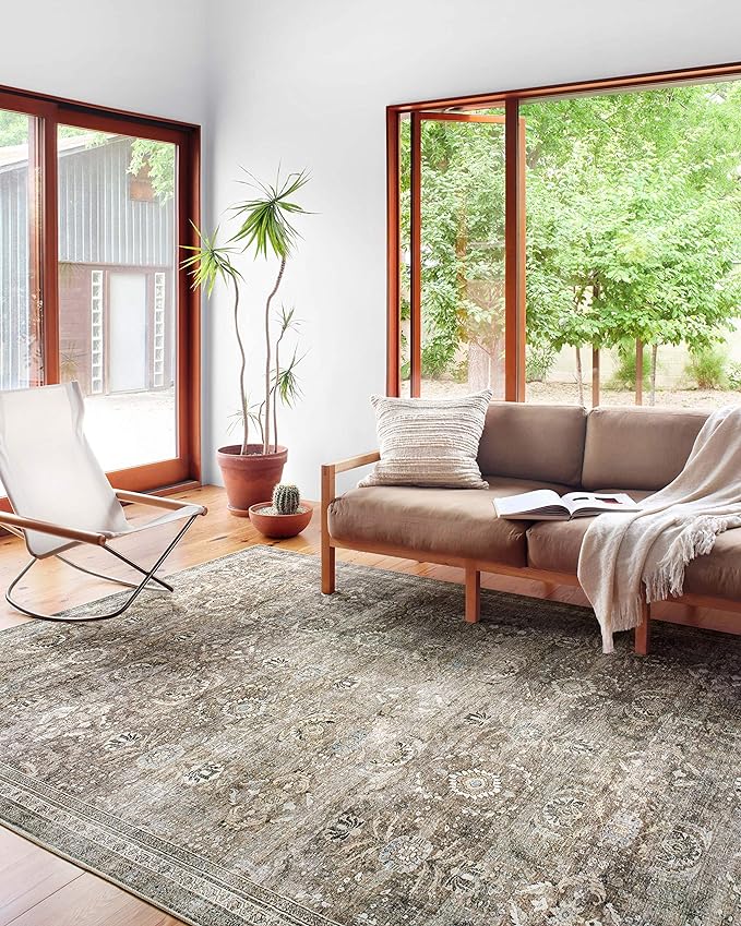 Loloi Layla Collection LAY-13 Antique/Moss 2'-3" x 3'-9" .13" Thick Accent Rug - Image 4
