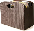 BLU MONACO | Brown Woven Leather Magazine Holder | Storage Basket by Blu_Monaco