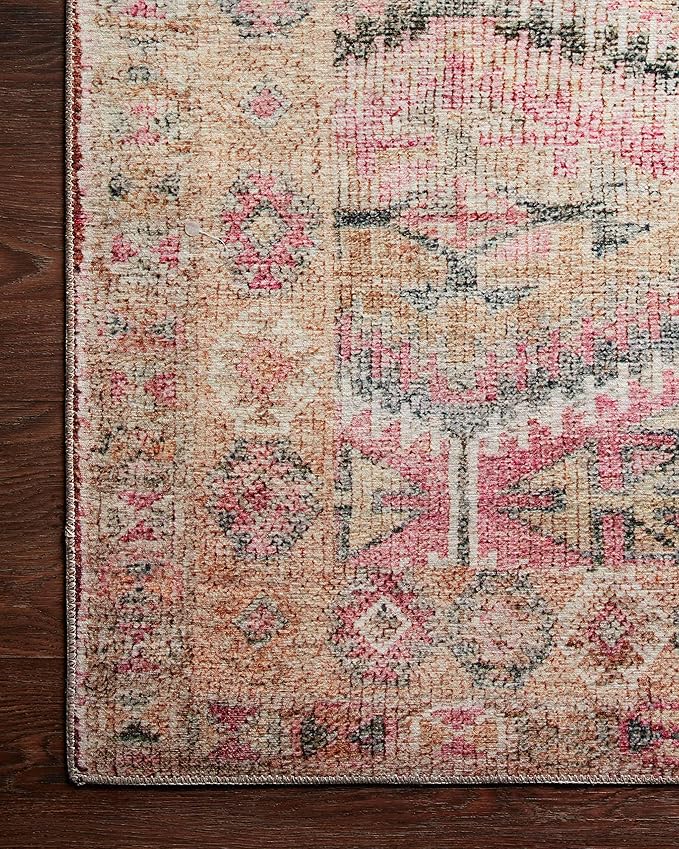 Loloi Layla Collection LAY-17 Pink/Lagoon 2'-3" x 3'-9" .13" Thick Accent Rug - Image 7
