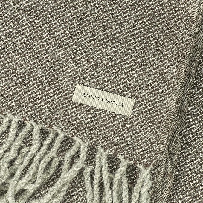 REALITY&FANTASY Wool Shawl Fringed Knee Throw Blanket - Image 7