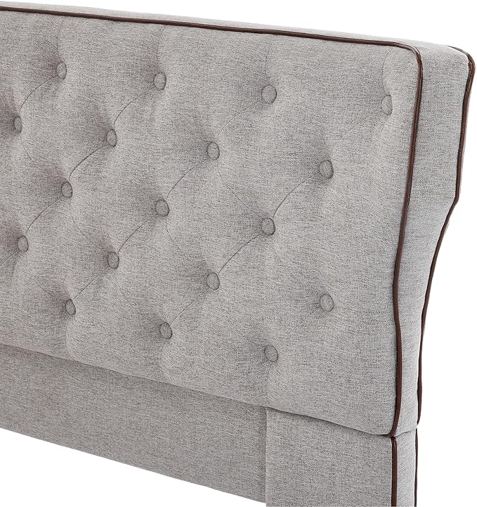 Christopher Knight Home Salus Linen Upholstered King Size Bed Frame - Image 9