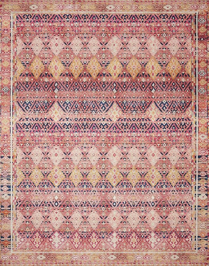 Loloi Layla Collection LAY-15 Magenta/Multi 2'-6" x 9'-6" .13" Thick Runner Rug - Image 3