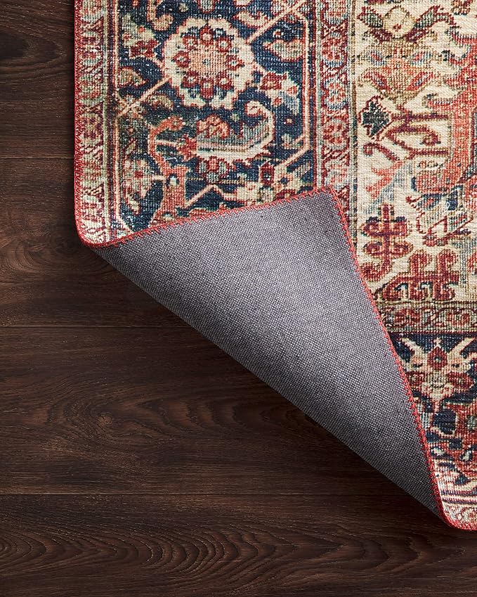 Loloi Layla Collection LAY-08 Red/Navy 2'-0" x 5'-0" .13" Thick Accent Rug - Image 7