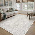 5x7 Grey Area Rug Non Slip Vintage Living Room Distressed Machine Washable by PureCozy