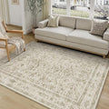 Taupe 4x6 Entryway Rug Vintage Area Carpet Indoor Office Washable Door Mat by PureCozy
