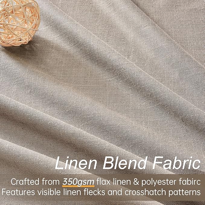 Topfinel Extra Long Total Blackout Linen Curtains 108 Inches Long - Image 4