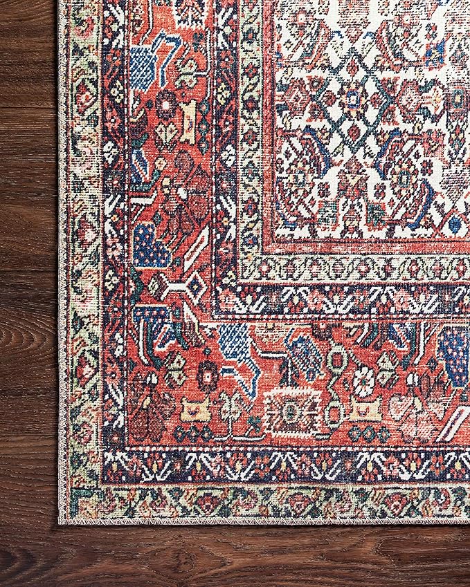 Loloi Layla Collection LAY-12 Ivory/Brick 9'-0" x 12'-0" .13" Thick Area Rug - Image 7