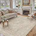 Brown 5x7 Area Rug Washable Vintage Carpet by PureCozy