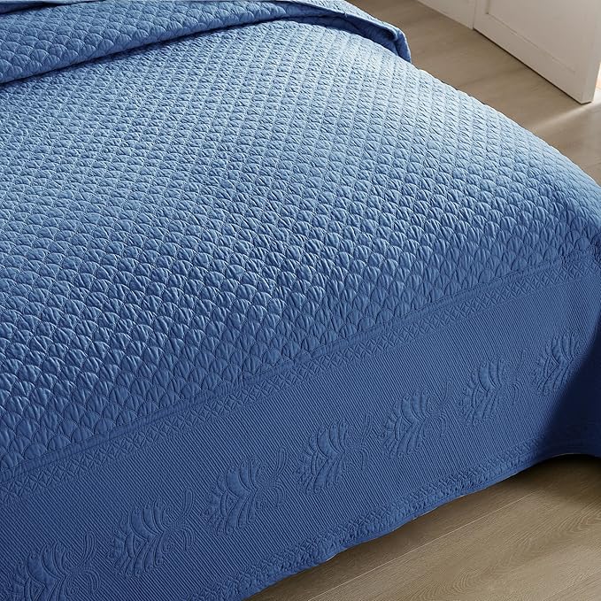MarCielo 3-Piece 100% Cotton Oversized Bedspread Lightweight Quilt Coverlet - Image 2