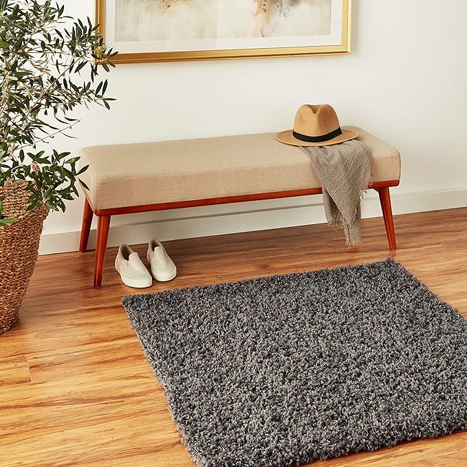 Unique Loom Solid Shag Collection Area Rug - Image 2
