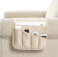 Brilliant Sunshine Beige Velvet Couch Armrest 5 Pockets Organizer, Slip by BrilliantSunshine