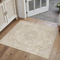 Brown 2x3 Area Rug Washable Vintage Small Carpet by PureCozy