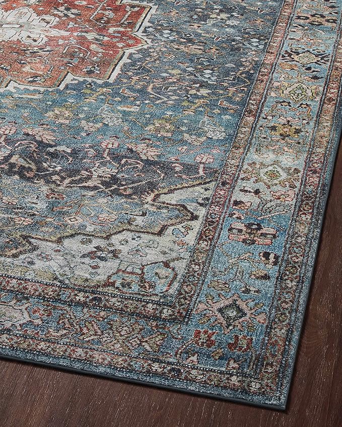 Loloi Margot Collection MAT-05 Ocean/Brick 2'-6" x 11'-6" Runner Rug feat. - Image 9