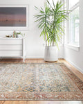 Loloi Layla Collection LAY-04 Ocean/Rust 5'-0" x 7'-6" .13" Thick Area Rug by Loloi