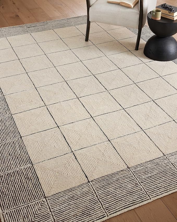 Loloi Chris Loves Julia Francis Collection FRA-02 Cream/Black 8'-6" x 12' Area - Image 5