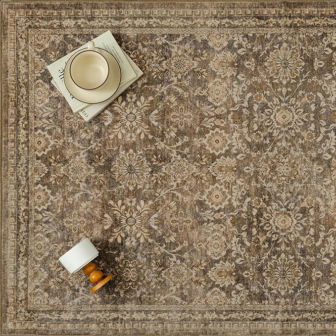 2x8 Runner Rug Brown Vintage Hallway Long Carpet Indoor Kitchen Washable Living - Image 6