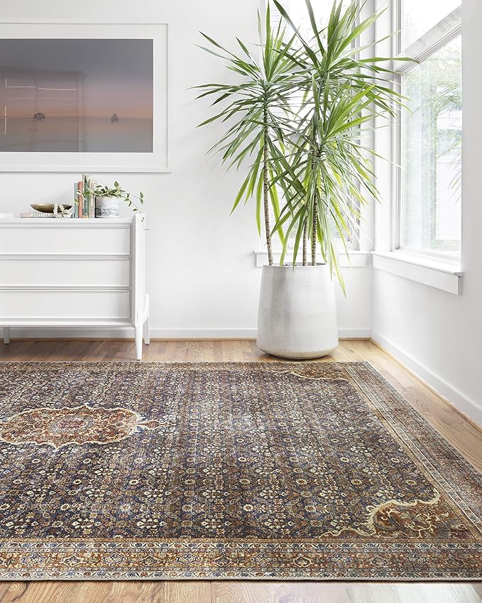 Loloi Layla Collection LAY-09 Cobalt Blue/Spice 2'-6" x 9'-6" .13" Thick Runner - Image 8