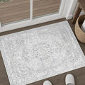 Grey 2x3 Area Rug Washable Vintage Small Carpet by PureCozy