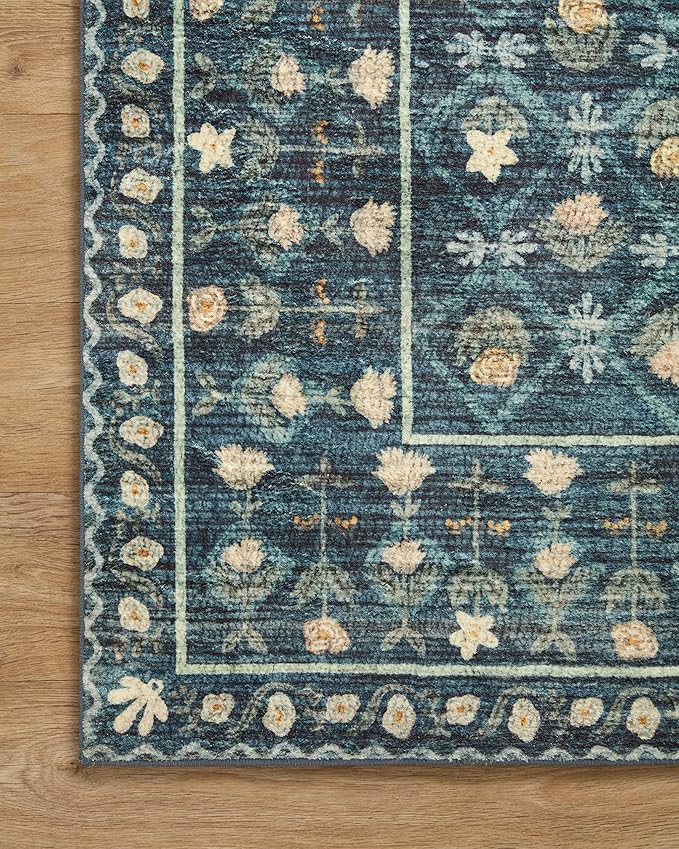 Loloi Rifle Paper Co. Eden Collection EDE-03 Lattice Indigo 7'-6" x 9'-6" Area - Image 7