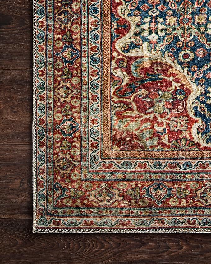 Loloi Layla Collection LAY-09 Cobalt Blue/Spice 2'-6" x 12'-0" .13" Thick - Image 5