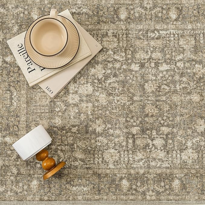 Brown Runner Rug 2x6 Hallway Machine Washable Kitchen Vintage Distressed Non - Image 6