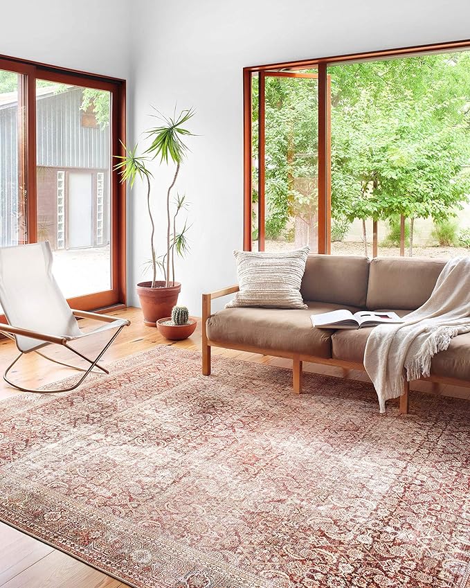 Loloi Layla Collection LAY-11 Cinnamon/Sage 2'-0" x 5'-0" .13" Thick Accent Rug by Loloi
