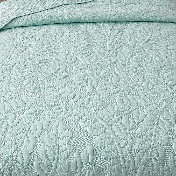 MarCielo 3-Piece 100% Cotton Oversized Bedspread Lightweight Quilt Coverlet - Image 7