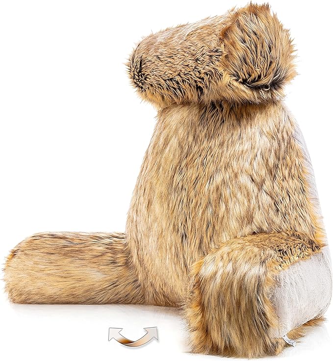 Husband Pillow XXL Ultra Rare Baby Amber Fox Fabulous Faux Fur Backrest by HusbandPillow