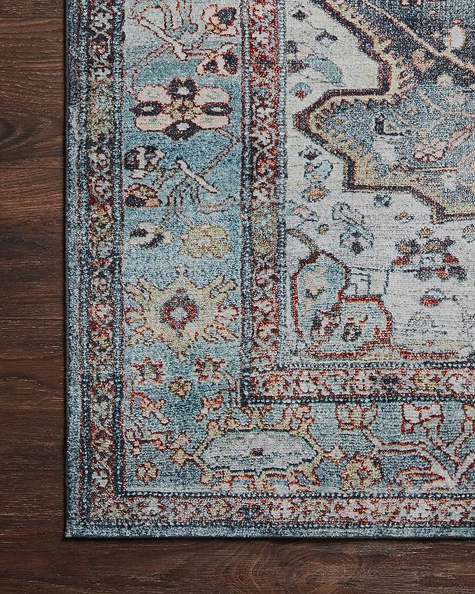 Loloi Margot Collection MAT-05 Ocean/Brick 2'-6" x 9'-6" Runner Rug feat. - Image 7