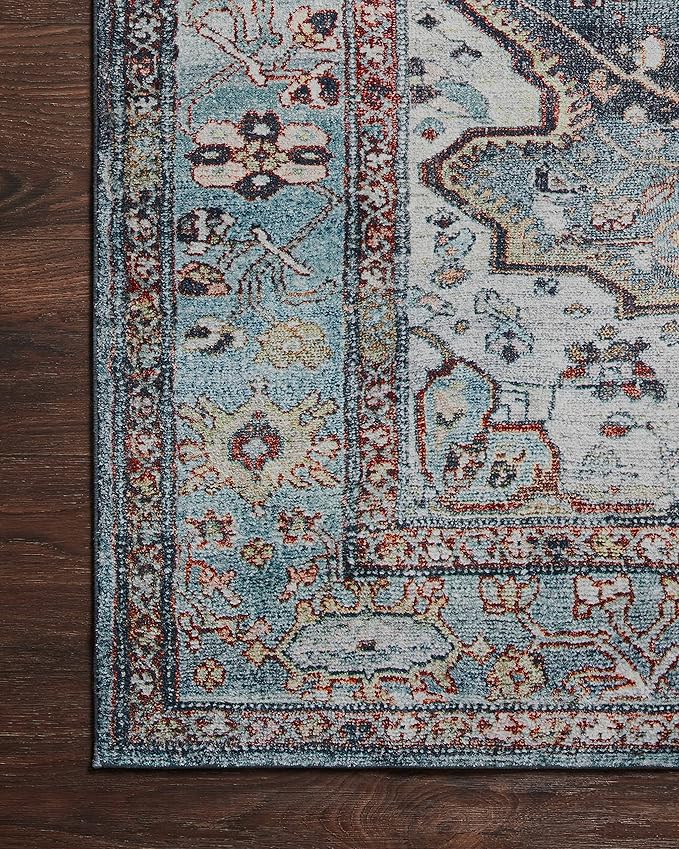 Loloi Margot Collection MAT-05 Ocean/Brick 2'-0" x 5'-0" Accent Rug feat. - Image 7