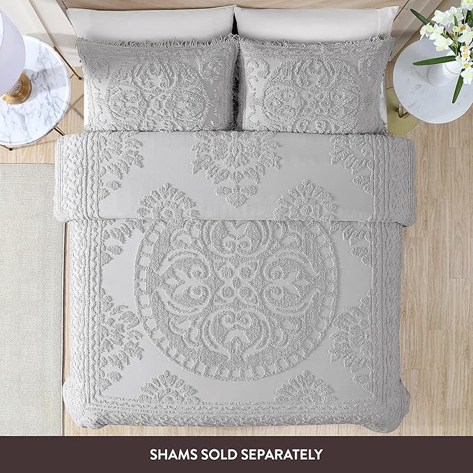 Beatrice Home Fashions Medallion Chenille Bedspread - Image 2