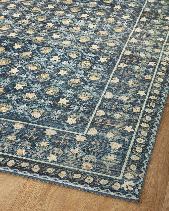 Loloi Rifle Paper Co. Eden Collection EDE-03 Lattice Indigo 2'-6" x 11'-6" - Image 8